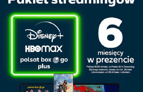 Plus zaoferuje dostęp do Disney+, HBO Max i Polsat Box Go Plus w cenie 49,99 zł miesięcznie