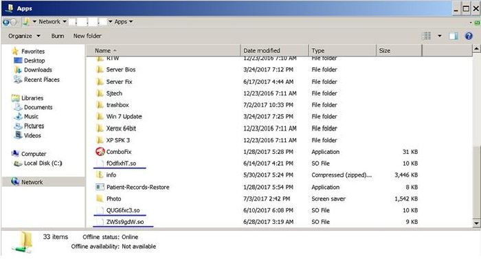 Złośliwe pliki .so w publicznym katalogu Samby (źródło: Trend Micro)
