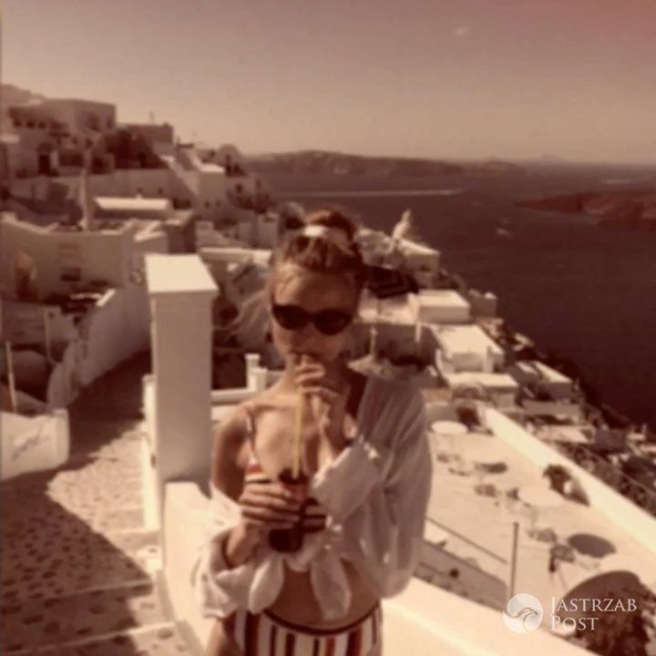 Magdalena Frąckowiak nago na Santorini