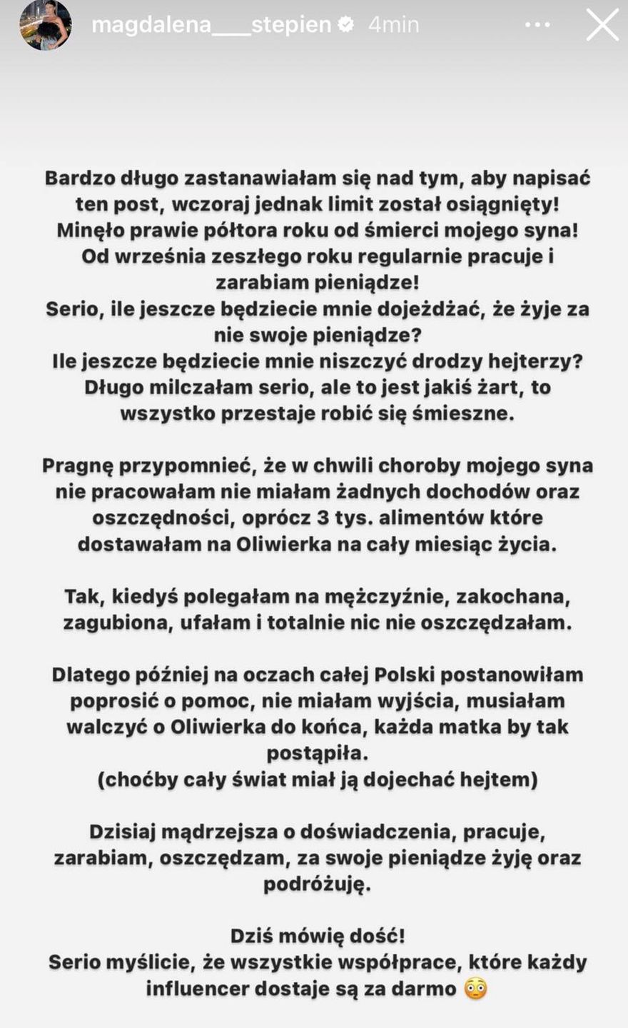 Magdalena Stępień odgraża się hejterom, Ma dość pomówień