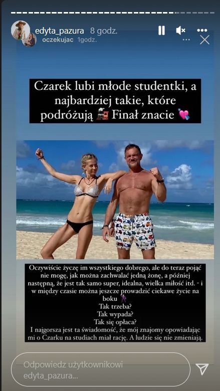 Edyta Pazura odpowiada na plotki o Cezarym