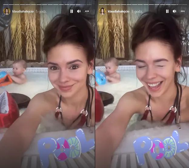 Klaudia Halejcio z córką