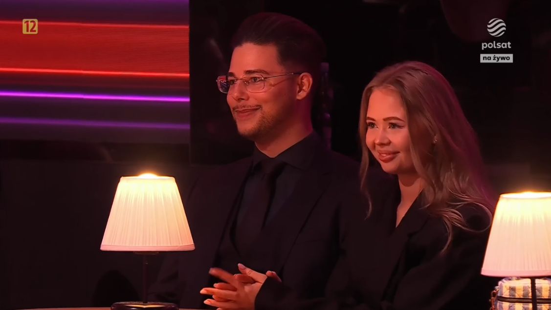 Allan Krupa z partnerką na widowni "TzG"