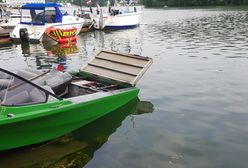 Eksplozja na jeziorze Lubiąż. Musiał się ratować skokiem do wody