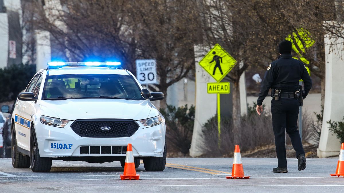 NASHVILLE, TENNESSEE - DECEMBER 25: Police close off an area damaged by an explosion on Christmas morning on December 25, 2020 in Nashville, Tennessee. A Hazardous Devices Unit was en route to check on a recreational vehicle which then exploded, extensively damaging some nearby buildings. According to reports, the police believe the explosion to be intentional, with at least 3 injured and human remains found in the vicinity of the explosion. (Photo by Terry Wyatt/Getty Images)