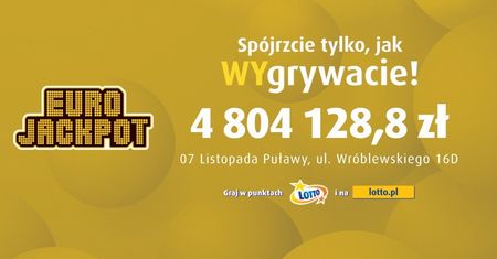 Nowy milioner w lubelskim! Grał w Eurojackpot i wygrał ponad 4,8 miliona złotych