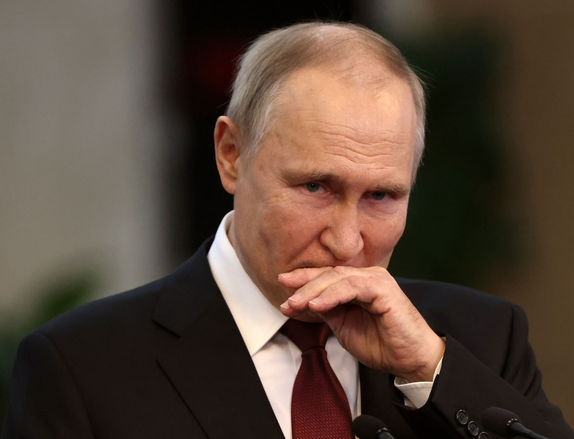 Russia's President Putin In Bishkek For The Eurasian Economic Union Summit
BISHKEK, KYRGYZSTAN - DECEMBER 9: (RUSSIA OUT) Russian President Vladimir Putin gestures during his press conference at the Eurasian Economic Summit. Leaders of Russia, Belarus, Kazakhstan and Armenia gathered in the Kyrgyz capital for the Eurasian Economic Union (EAEU) Summit. (Photo by Contributor/Getty Images)
Contributor