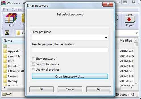 WinRAR 4.0 - hasła