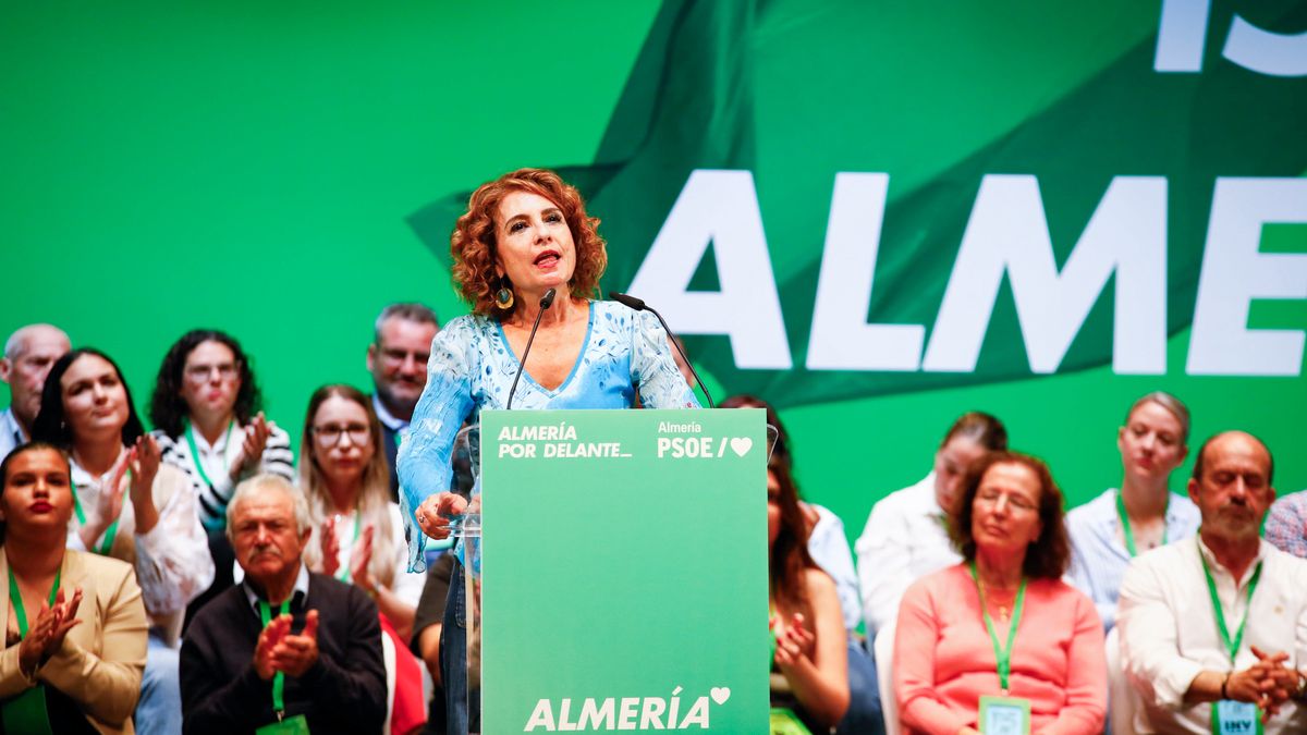 ALMERIA, ANDALUSIA, SPAIN - APRIL 04: The Secretary General of the PSOE-A, Maria Jesus Montero during the Provincial Congress of Almeria. On April 4, 2025 in Vicar, Almeria (Andalusia, Spain). The secretary general of the PSOE-A, Maria Jesus Montero, opens the Provincial Congress of the PSOE of Almeria, held at the Teatro Auditorio Ciudad de Vicar. The meeting brings together representatives and socialist militants to discuss the challenges and strategies of the party in the province. (Photo By Marian Leon/Europa Press via Getty Images)