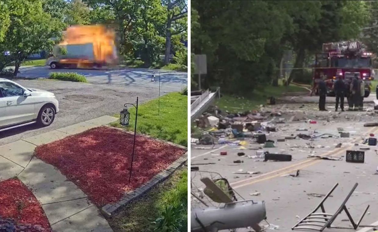Truck explosion in Addison damages homes, injures driver