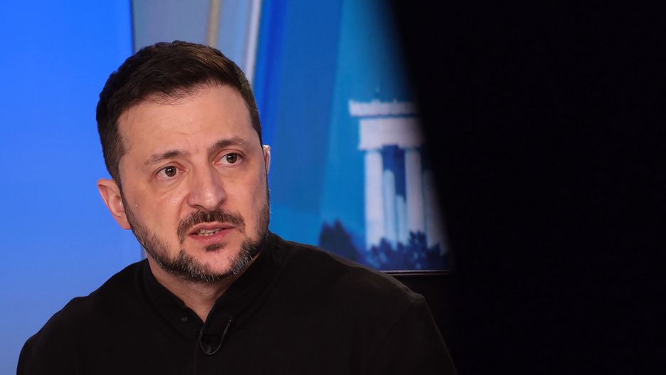 WASHINGTON, DC - FEBRUARY 28: Ukrainian President Volodymyr Zelensky speaks during an interview with Fox News Chief Political Anchor Bret Baier on Special Report With Bret Baier at the Fox News studios on February 28, 2025 in Washington, DC. Zelensky addressed his heated Oval Office meeting with President Donald Trump and Vice President JD Vance earlier today that cut short his planned White House visit and put a preliminary minerals agreement and U.S. security support for Ukraine into question. (Photo by Win McNamee/Getty Images)