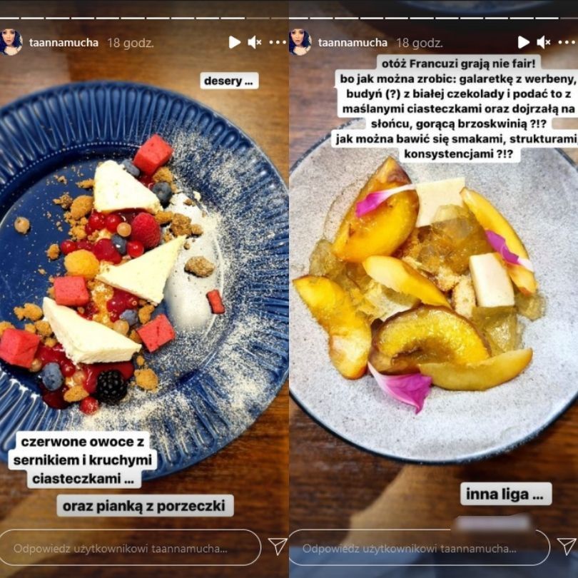 Anna Mucha relacjonuje wizytę we francuskiej restauracji