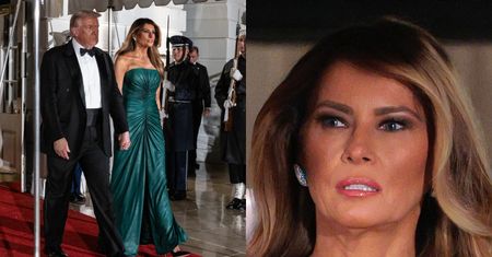 Posągowa Melania Trump w szmaragdowej sukni za ponad 10 tysięcy złotych zachwycała podczas kolacji w Białym Domu (ZDJĘCIA)