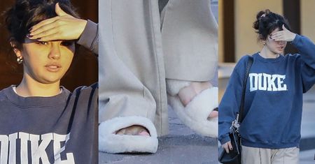 Naturalna Selena Gomez spaceruje w kapciach po Los Angeles. Stylowa? (FOTO)