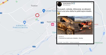 Samochód zderzył się z samolotem na czeskim lotnisku