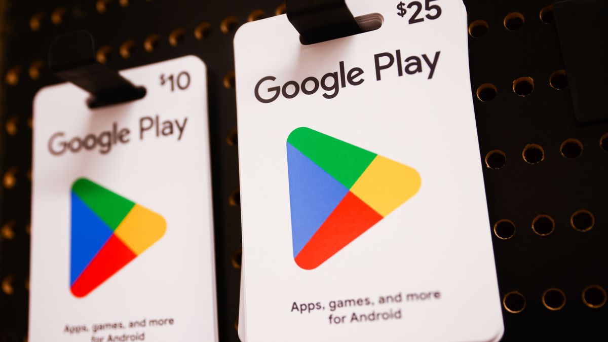 Google Play gift cards are seen in a shop in New York, United States of America, on July 5th, 2024.
 (Photo by Beata Zawrzel/NurPhoto via Getty Images)