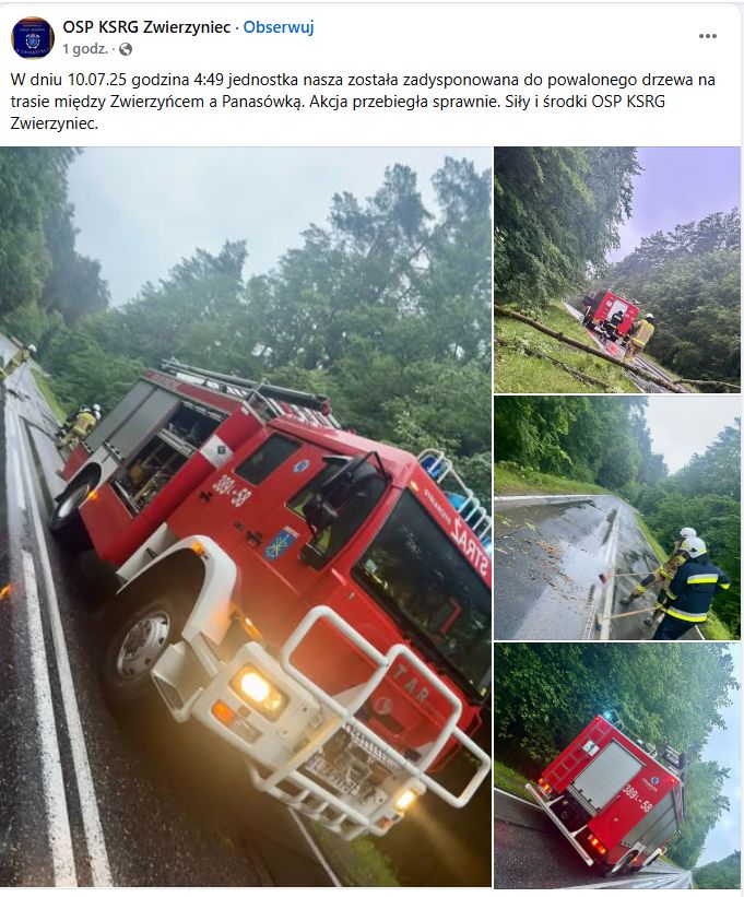 Akcja straży pożarnej