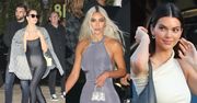Szykowna Kendall Jenner, Khloe w kombinezonie i Kim Kardashian z miniaturową torebką mkną na imprezę w Malibu (ZDJĘCIA)