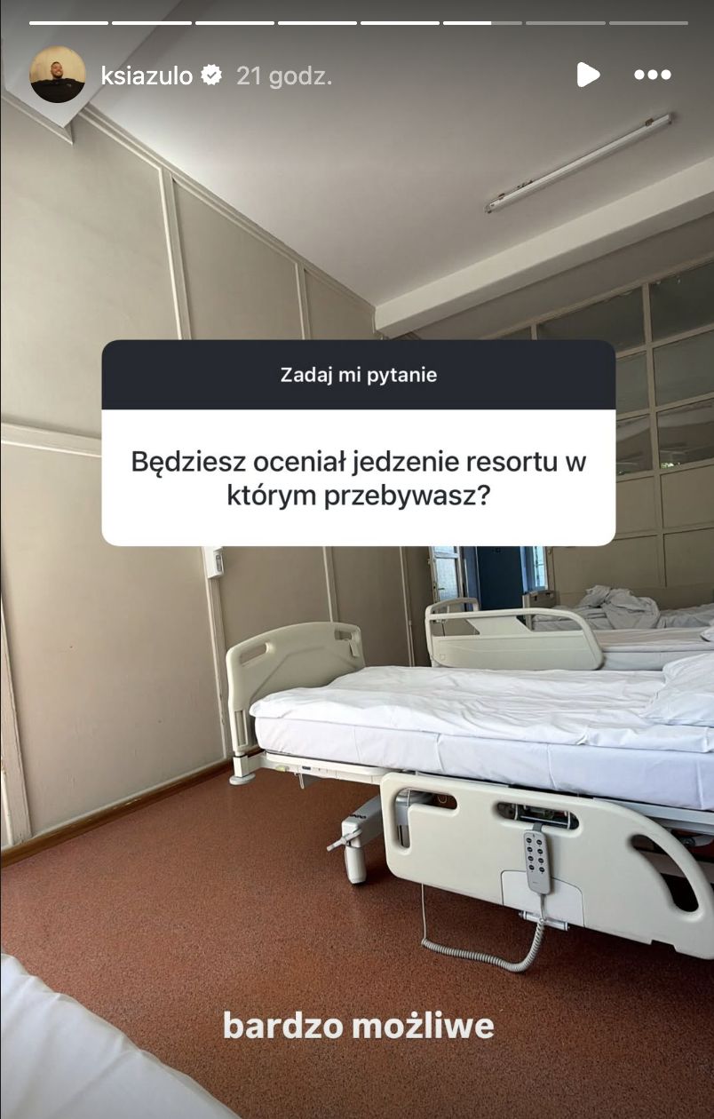 Sala szpitalna, w której leży Książulo