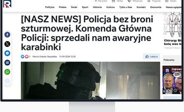 Policja reaguje na tekst Republiki o braku karabinków. Dziennikarz: za nieścisłości przepraszam
