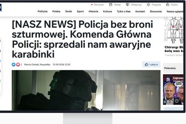 Tekst na portalu TV Republika, fot. mockupbro