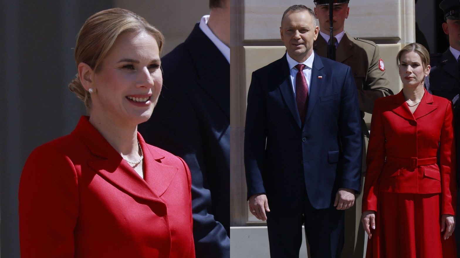 Marta Nawrocka podczas obchodów Dnia Flagi