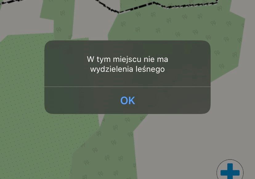 Jeśli widzimy na mapie las, a po kliknięciu w ten obszar pojawi się taki komunikat, to pewne jest tylko jedno: nie jest to obszar podlegający pod Lasy Państwowe. Może to być np. las prywatny lub tzw. samosiejka.