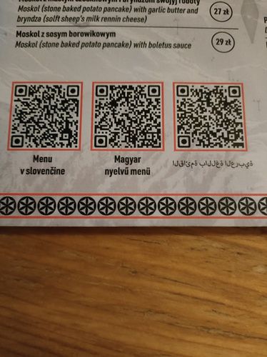 Na zdjęciu: Menu jednej z restauracji