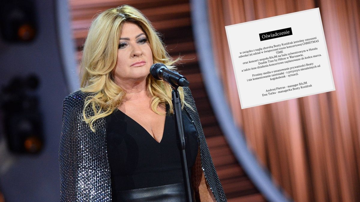 Beata Kozidrak zdecydowała się odwołać koncerty