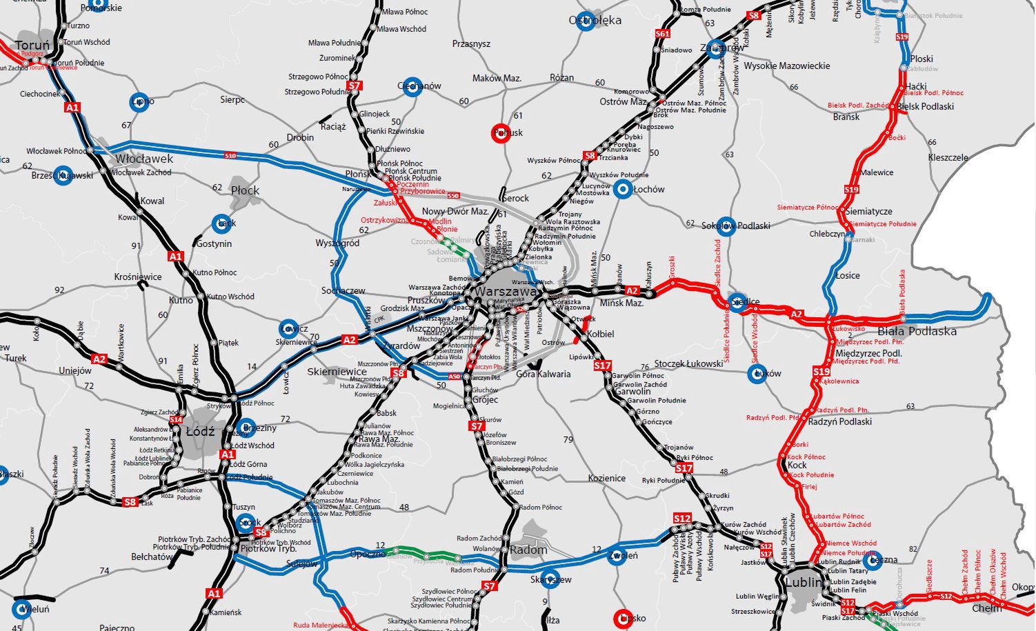 Planowana sieć dróg w 2033 r.