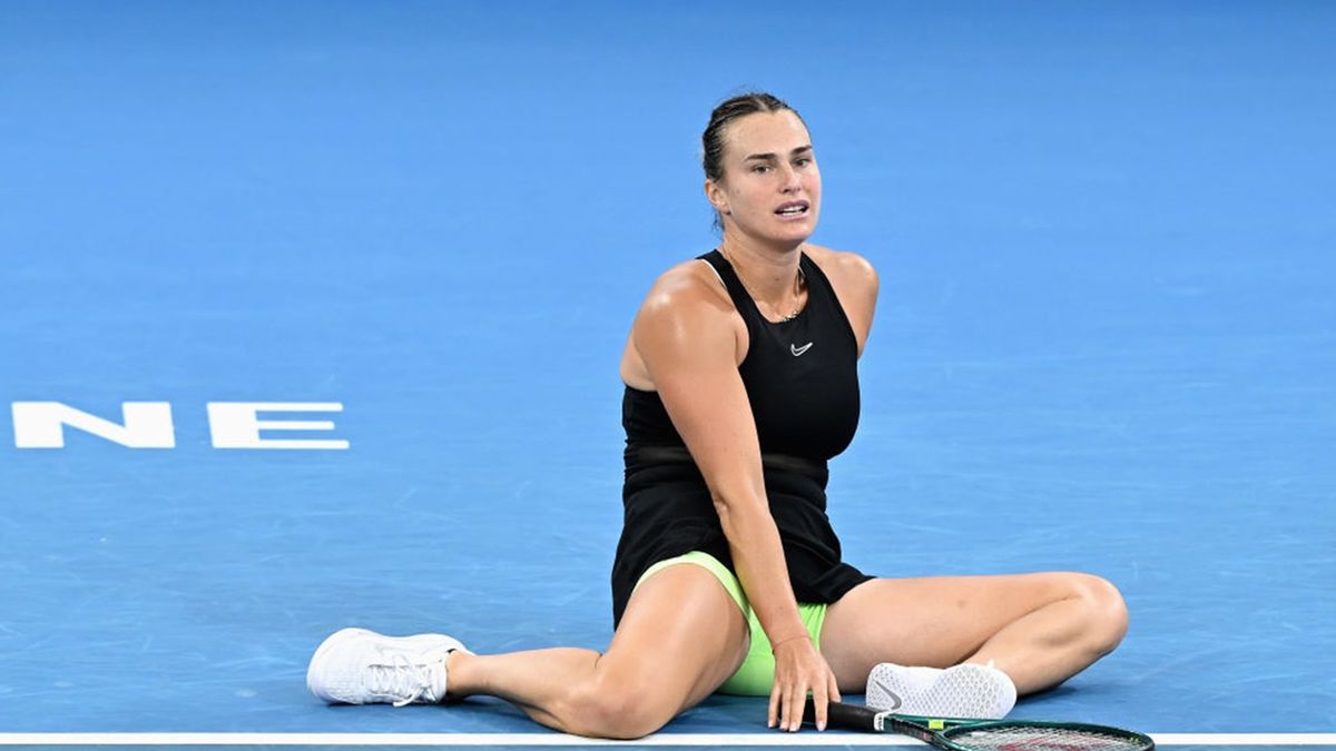 2024 Brisbane International: Day 8
BRISBANE, AUSTRALIA - JANUARY 07: Aryna Sabalenka of Belarus falls to the court in her final match against Elena Rybakina of Kazakhstan during day eight of the 2024 Brisbane International at Queensland Tennis Centre on January 07, 2024 in Brisbane, Australia. (Photo by Bradley Kanaris/Getty Images)
Bradley Kanaris