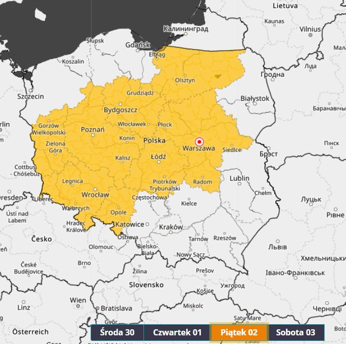 2 maja możliwe ostrzeżenia przed burzami.