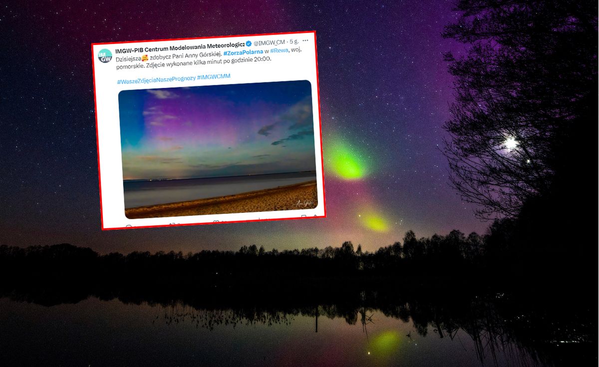 Burza geomagnetyczna nad Polską. Przepiękne zorze polarne 