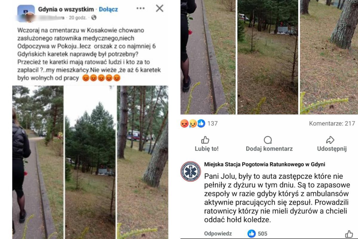 Burza po pogrzebie ratownika. Mieszkanka Gdyni oburzona