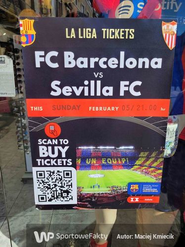 Plakat reklamujący mecz FC Barcelona - Sevilla