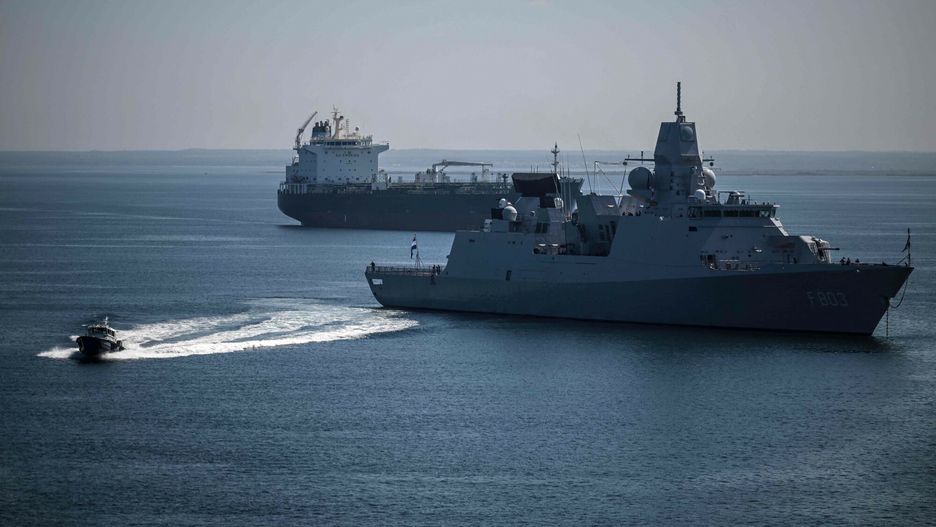 Temporary
Dutch flagged multipurpose support vessel Geosea (L) and the Royal Netherlands Navy Frigate HNLMS TROMP take part in the NATO REPMUS 22 (Robotic Experimentation and Prototyping with Maritime Unmanned Systems) exercise, held on September 22, 2022 in Troia Bay off the coast of the Portuguese district of Setubal. - Around 1,500 military and civilian personnel from NATO and partner countries are gathering in Portugal for two maritime exercises aimed at testing the interoperability of new maritime unmanned systems. (Photo by PATRICIA DE MELO MOREIRA / AFP)
PATRICIA DE MELO MOREIRA