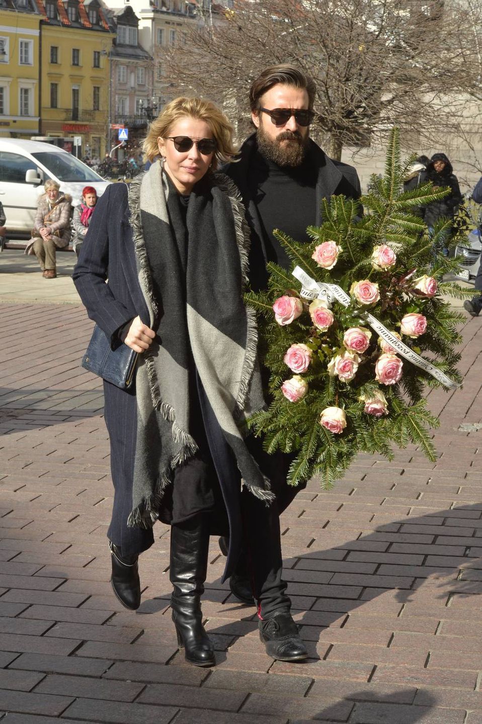 Katarzyna Warnke i Piotr Stramowski – pogrzeb Pawła Królikowskiego