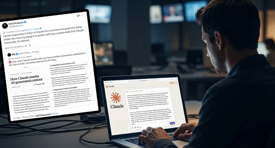 Claude będzie oznaczał teksty AI niewidzialnym watermarkiem. "Niedorzeczne"