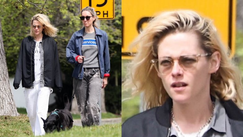 Kristen Stewart z ukochaną i psem na spacerze