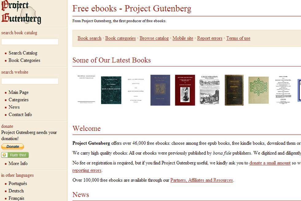 Strona Projektu Gutenberg – www.gutenberg.org