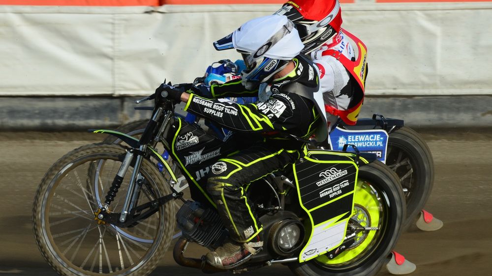 WP SportoweFakty / Weronika Waresiak / Kolejarz Unia - Polonia Bydgoszcz. Josh Grajczonek, Jaimon Lidsey.