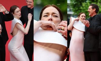 Emma Stone wojuje z PSZCZOŁĄ w Cannes, prezentując serię grymasów