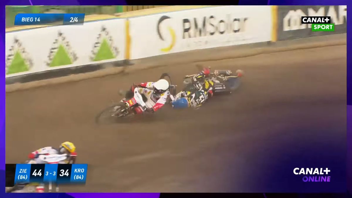 Facebook / CANAL+ SPEEDWAY / Na zdjęciu: wypadek Maxa Fricke i Mateusza Szczepaniaka
