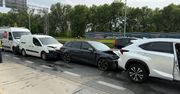 Zderzenie 4 pojazdów na Wisłostradzie. Jedna osoba została ranna