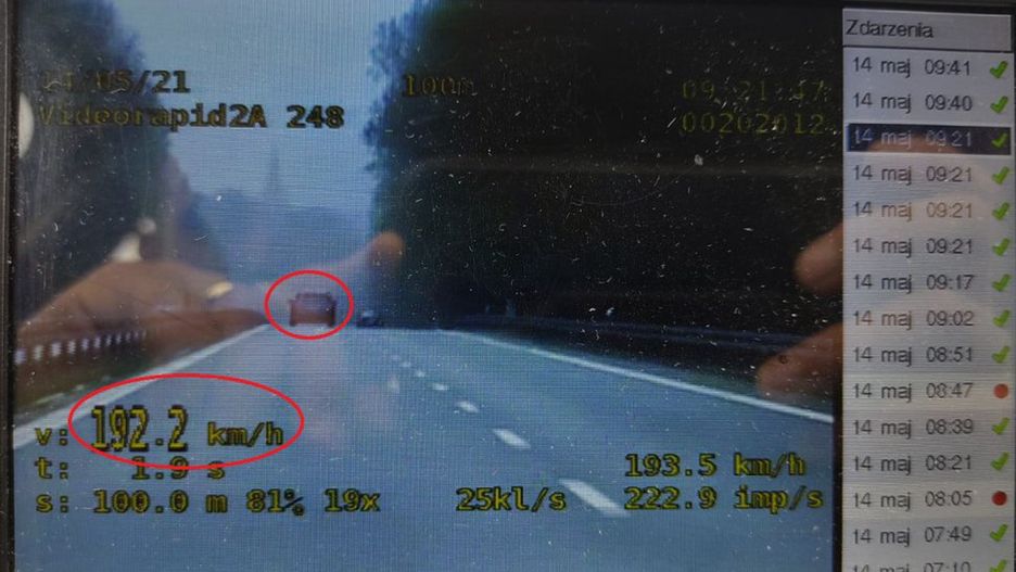 Śląskie. 46-letni kierowca audi, przy ograniczeniu prędkości do 100 km/h, miał na liczniku 192 km.