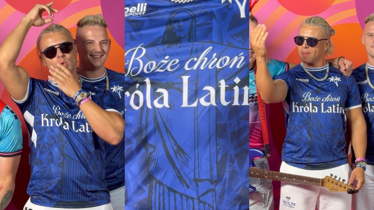 Dumny Skolim promuje na ściance koszulkę "Boże, chroń króla latino" za 199 zł. Zachęcił Was do zakupu? (WIDEO)