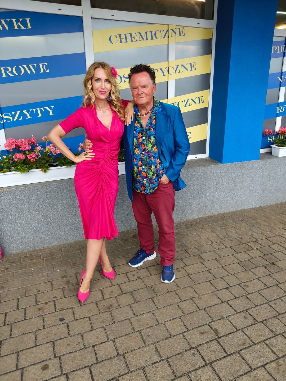 Piotr Pręgowski i Magdalena Waligórska na planie "Rancza"
