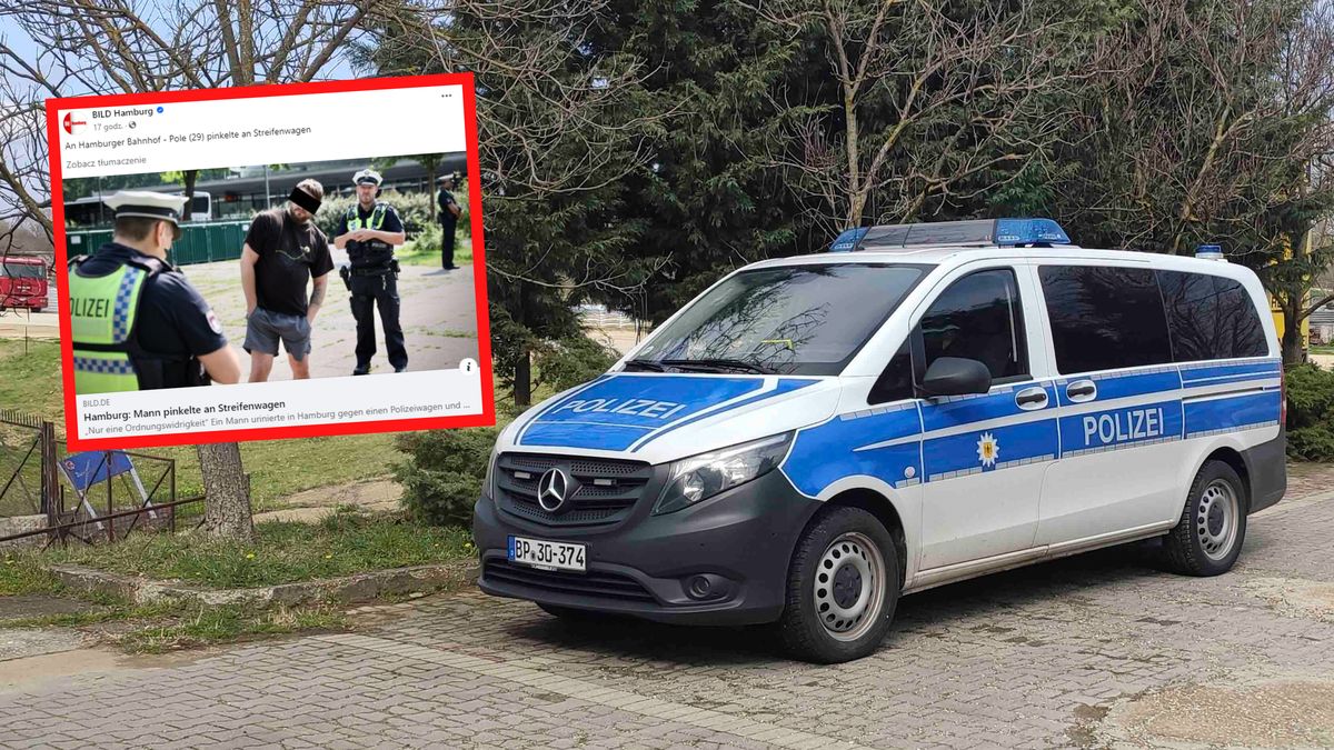 Polak oddał mocz na niemiecki radiowóz