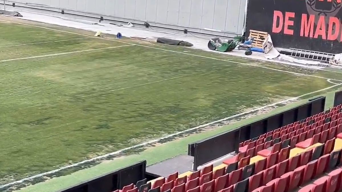 Twitter / Jose David Palacio / Stan murawy na stadionie Rayo Vallecano