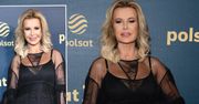 49-letnia Joanna Racewicz była królową gali Polsatu! Prześwitująca kreacja świetnie podkreśliła jej figurę. Wciąż ma look nastolatki